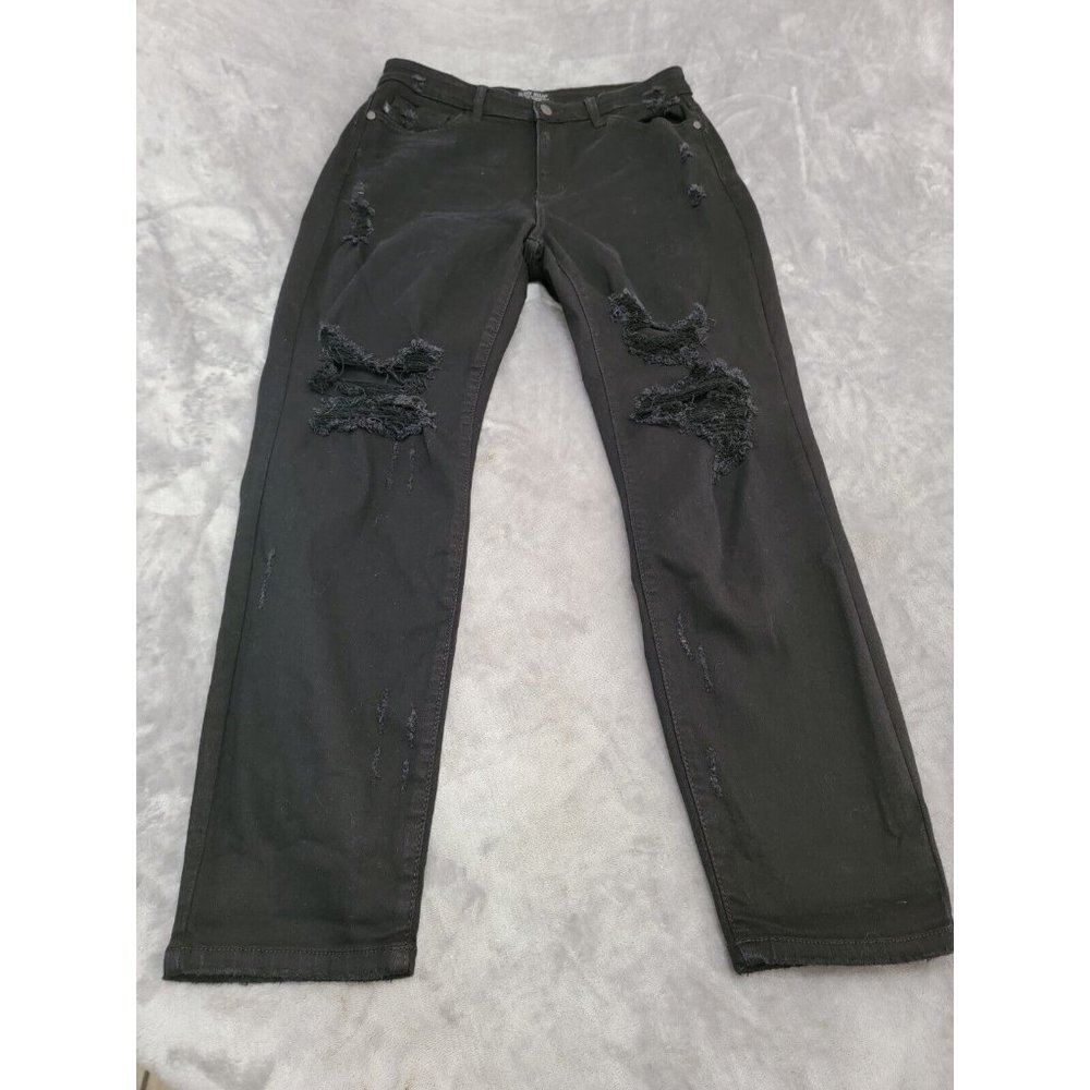 Judy Blue Women’s Distressed Boyfriend Fit Black Jeans - Sz 11/30 (30x27)